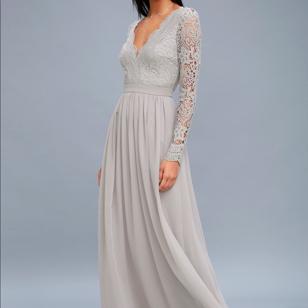 light grey bridesmaid dress